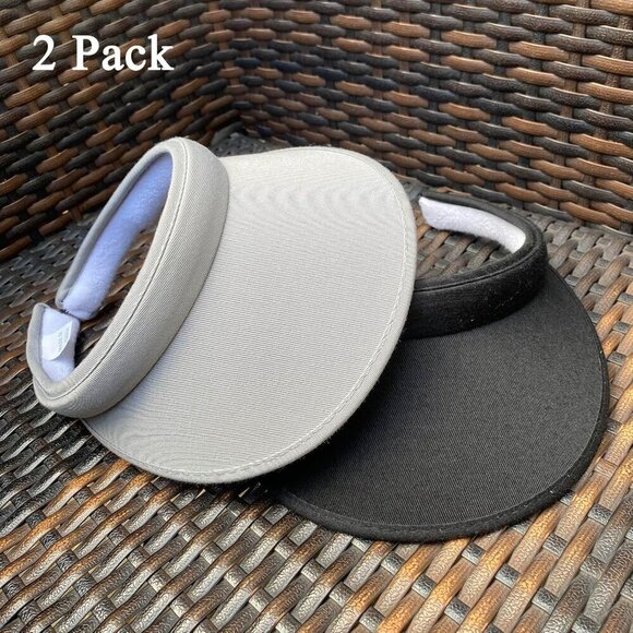2 Pack Sun Visor Hats Women Men Wide Brim Clip-On Sports Golf Beach main image 4